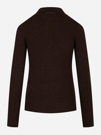 Polo Odel in lana merinos Marrone