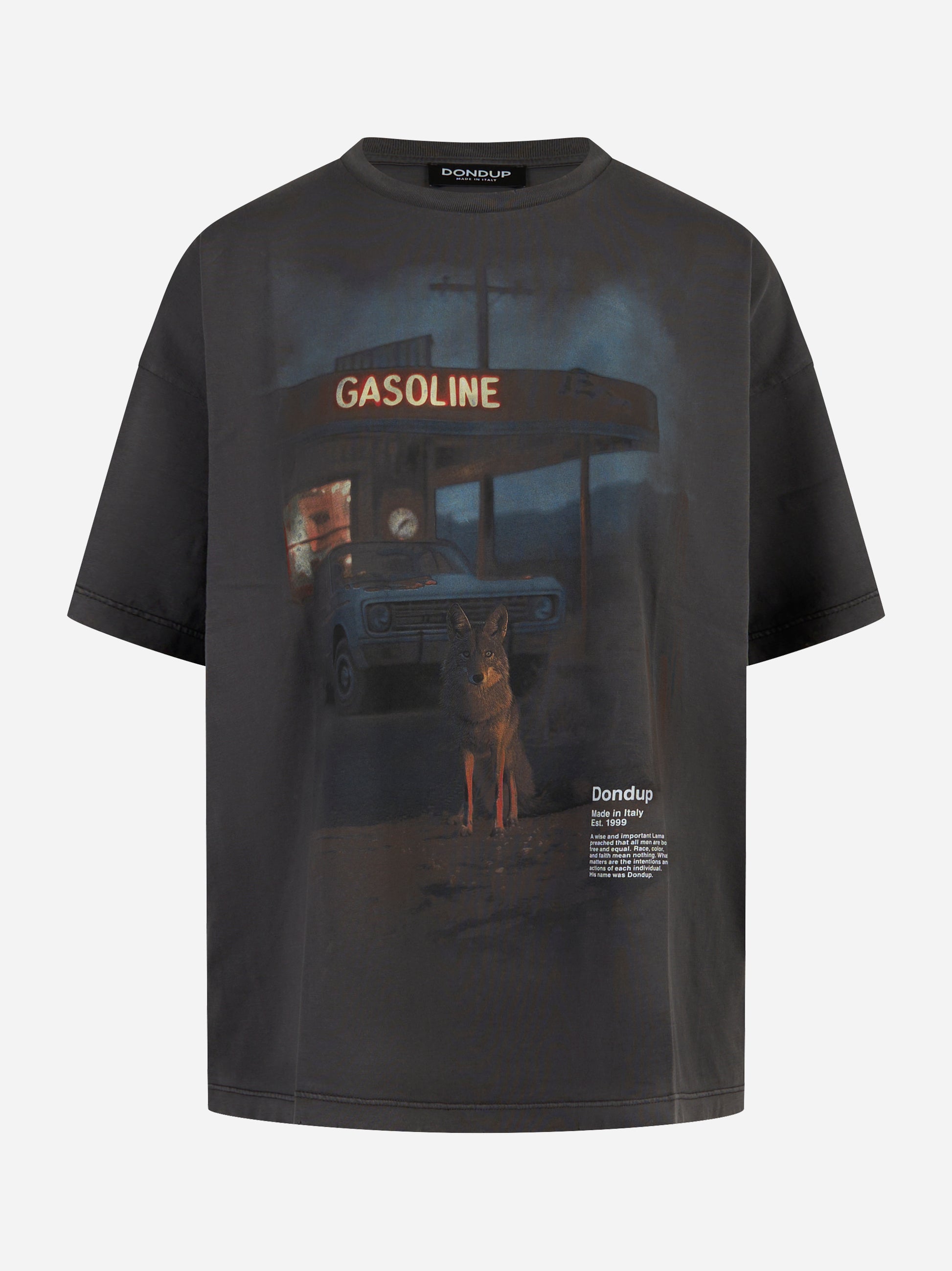 T-shirt girocollo over in jersey Nera