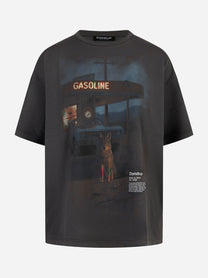T-shirt girocollo over in jersey Nera