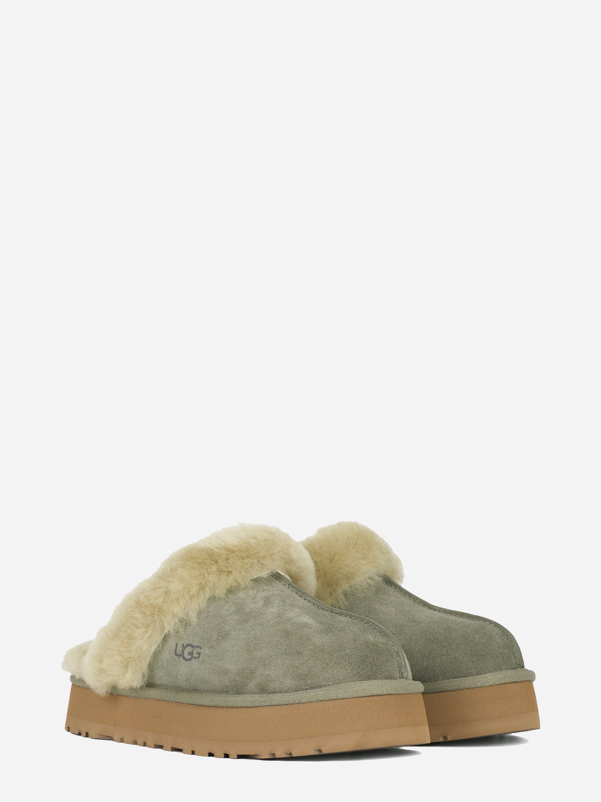 Ciabatta Disquette in suede Verde