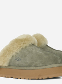 Ciabatta Disquette in suede Verde