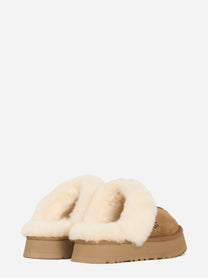 Ciabatta Disquette in suede Chestnut