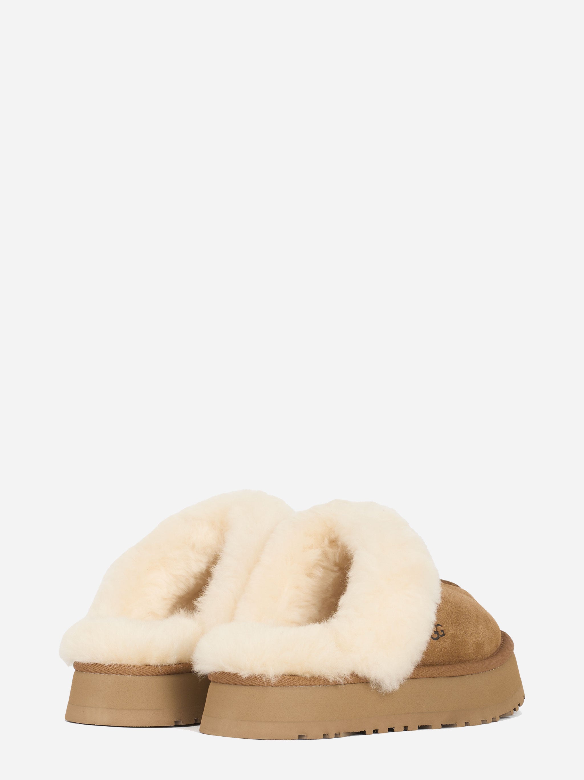 Ciabatta Disquette in suede Chestnut