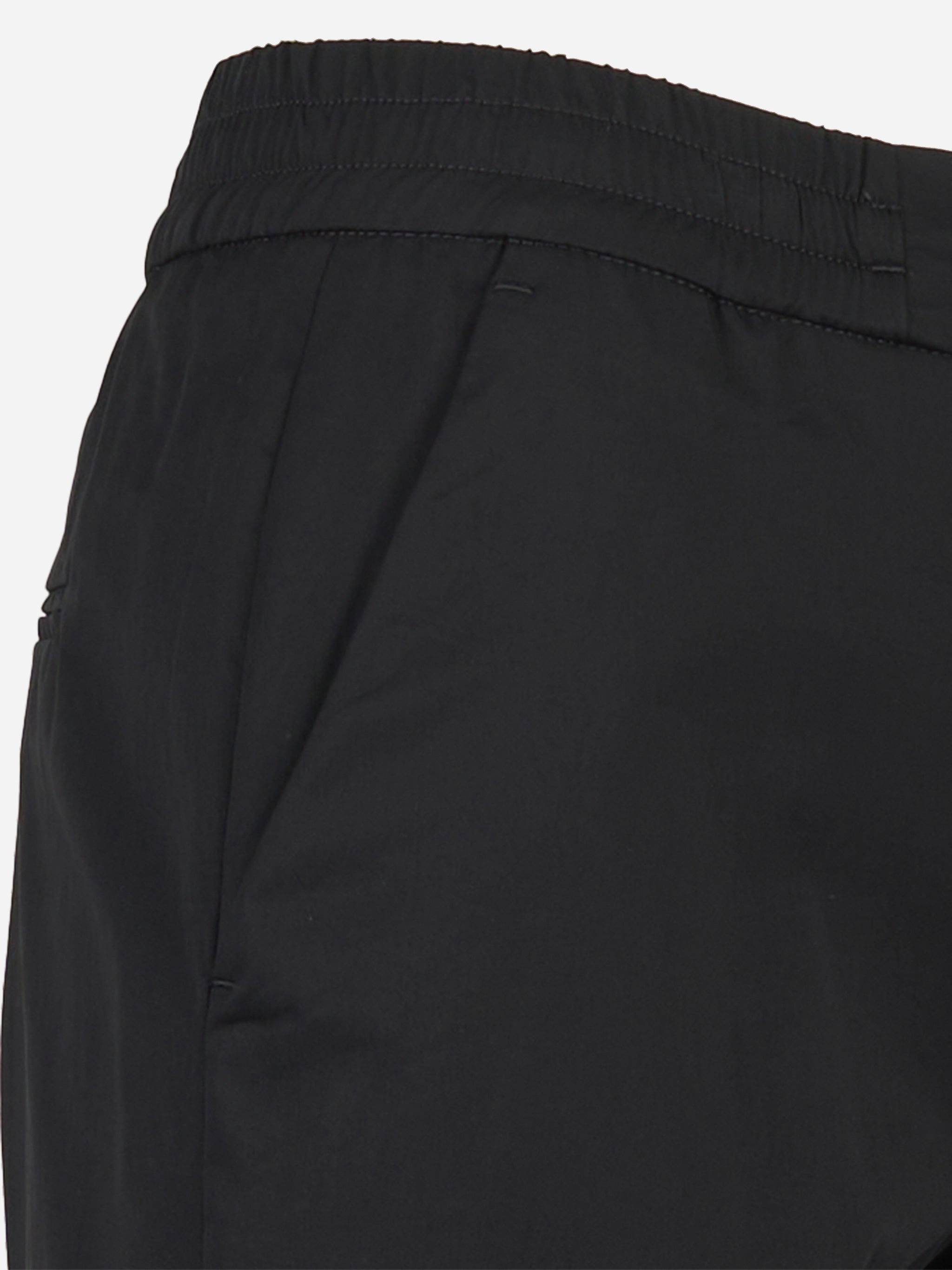 Pantalone Erika in popeline con elastico in vita Nero