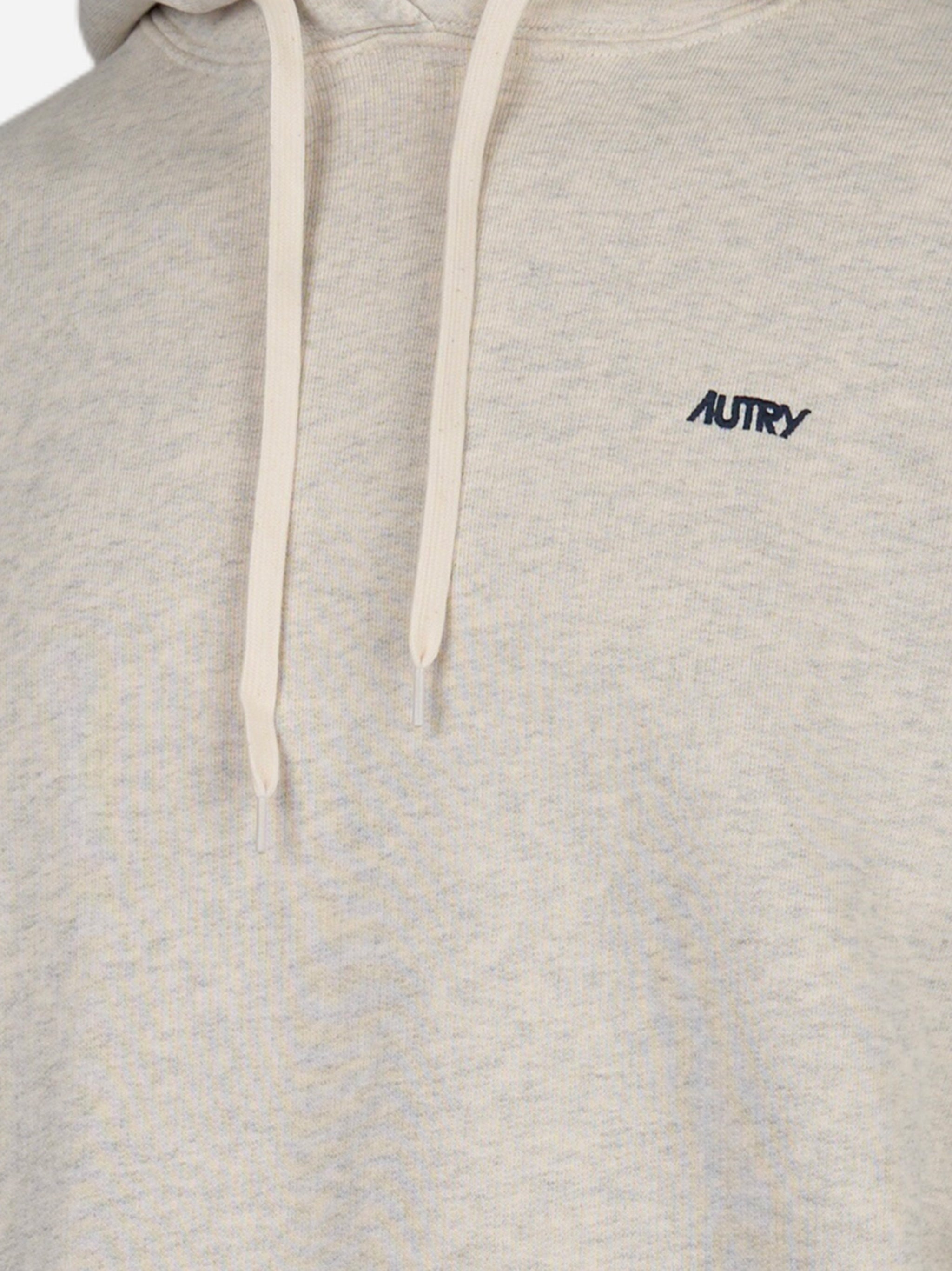 Hoodie con logo ricamato Grigio