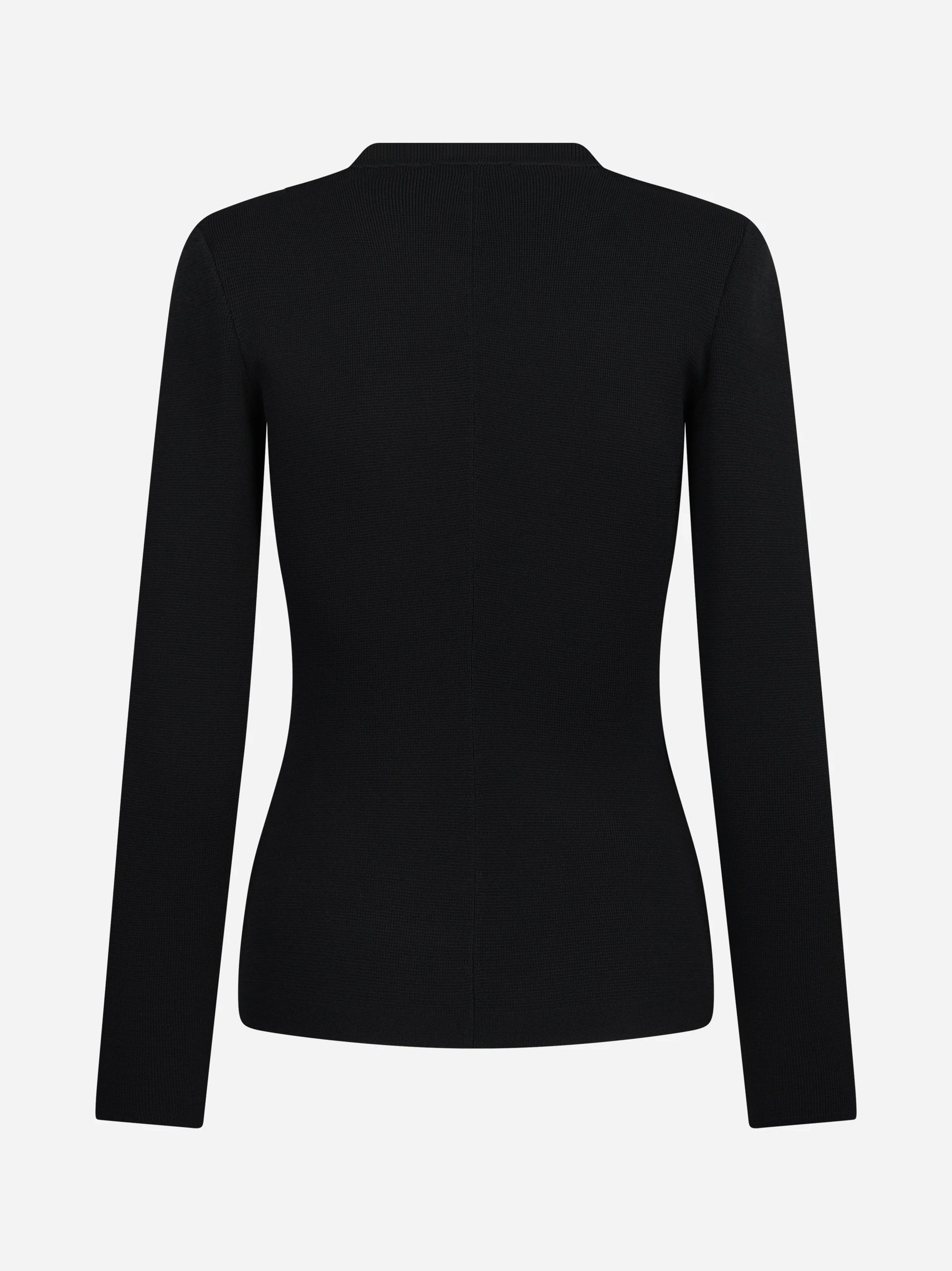 Cardigan in maglia con zip nero