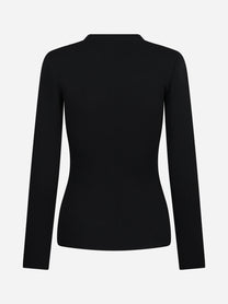 Cardigan in maglia con zip nero