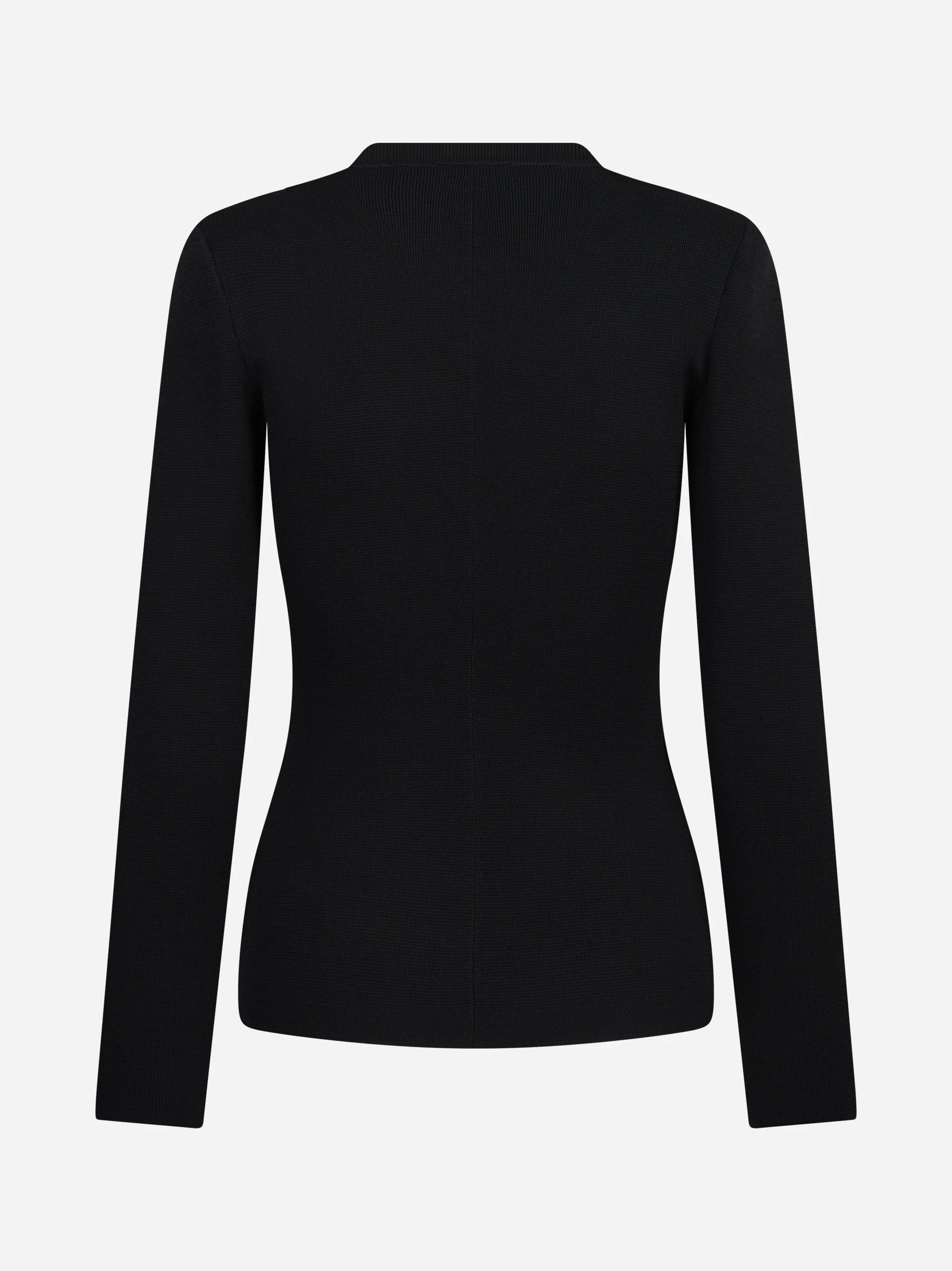 Cardigan in maglia con zip nero
