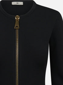 Cardigan in maglia con zip nero