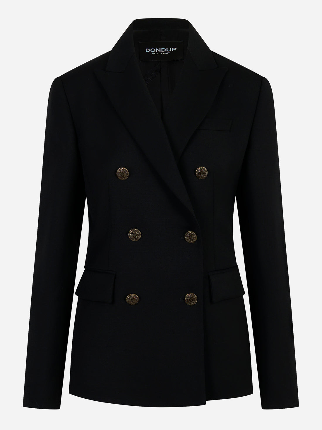 Blazer doppiopetto nero con bottoni gioiello Nero