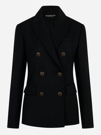 Blazer doppiopetto nero con bottoni gioiello Nero