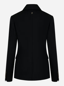 Blazer doppiopetto nero con bottoni gioiello Nero