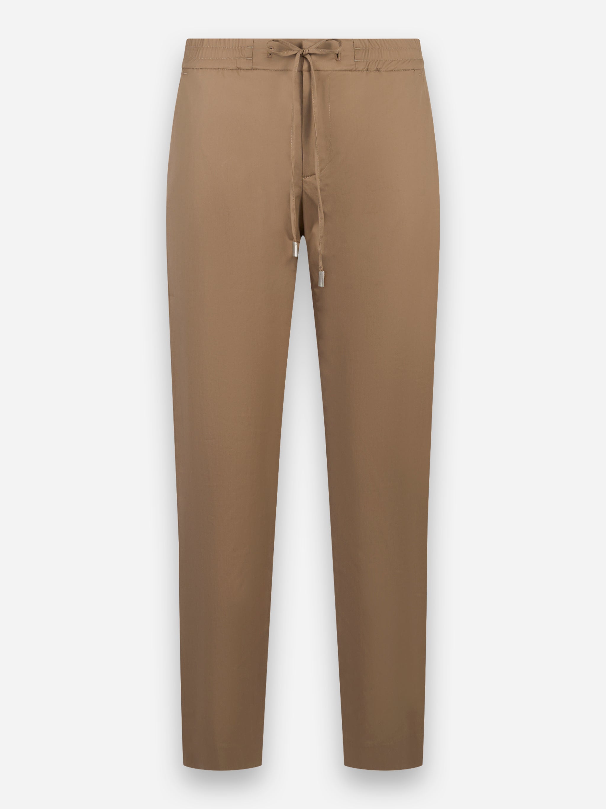 Pantalone Erika in popeline con elastico in vita Beige