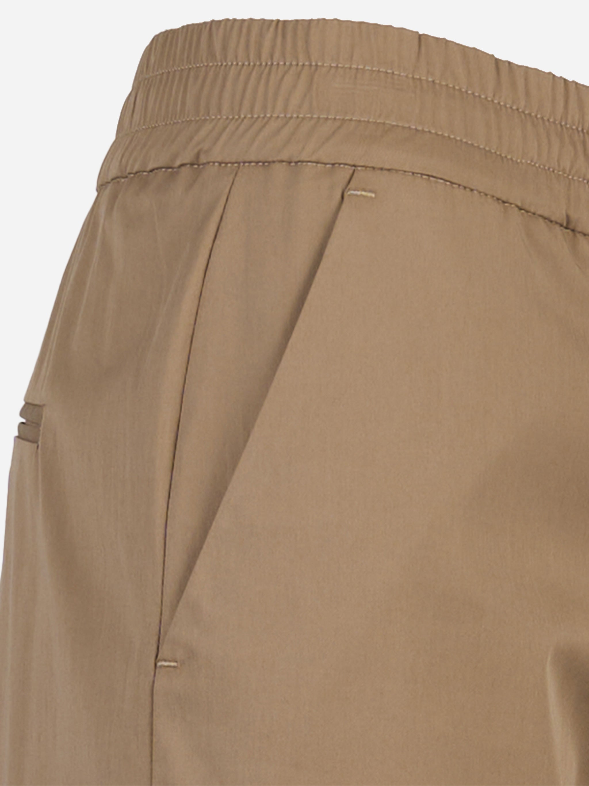 Pantalone Erika in popeline con elastico in vita Beige