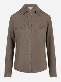 Camicia in jersey di viscosa Marrone