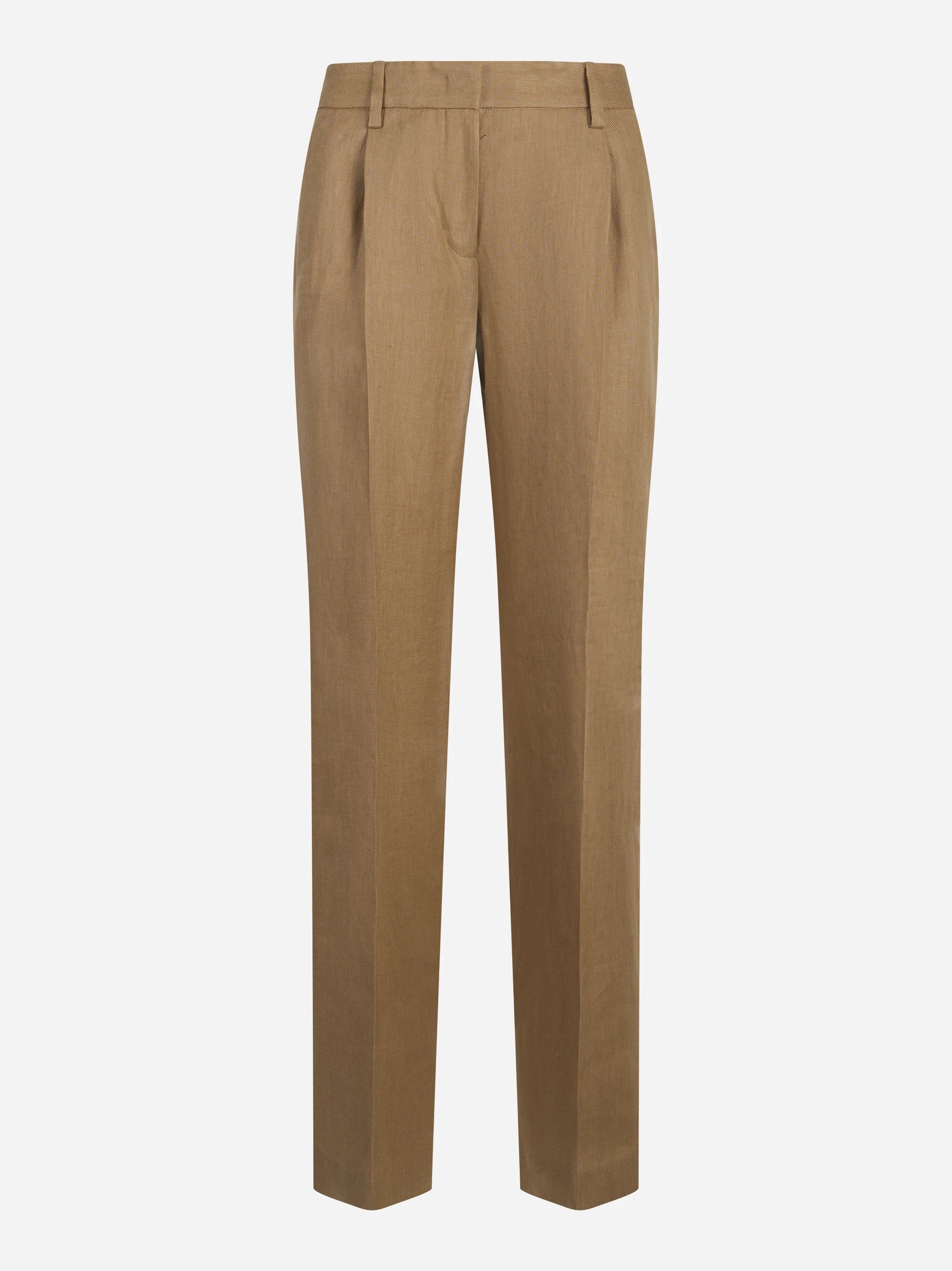 Pantalone loose fit in puro lino beige