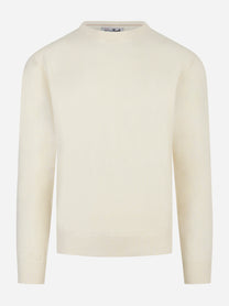 Maglia Regent in lana merinos e cashmere Bianca