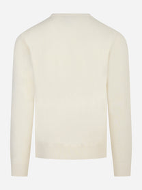 Maglia Regent in lana merinos e cashmere Bianca