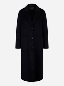 Cappotto monopetto elsa in lana double Blu