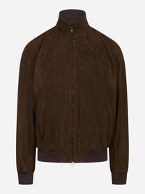Bomber Jeff in pelle scamosciata marrone