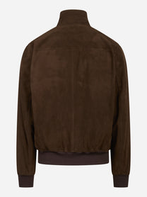Bomber Jeff in pelle scamosciata marrone