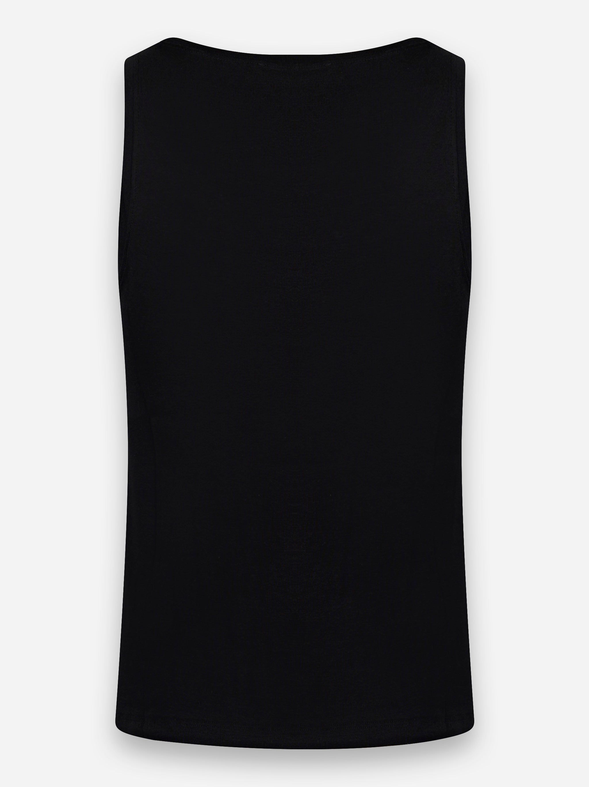 Tank top in cotone con stampa logo Nero