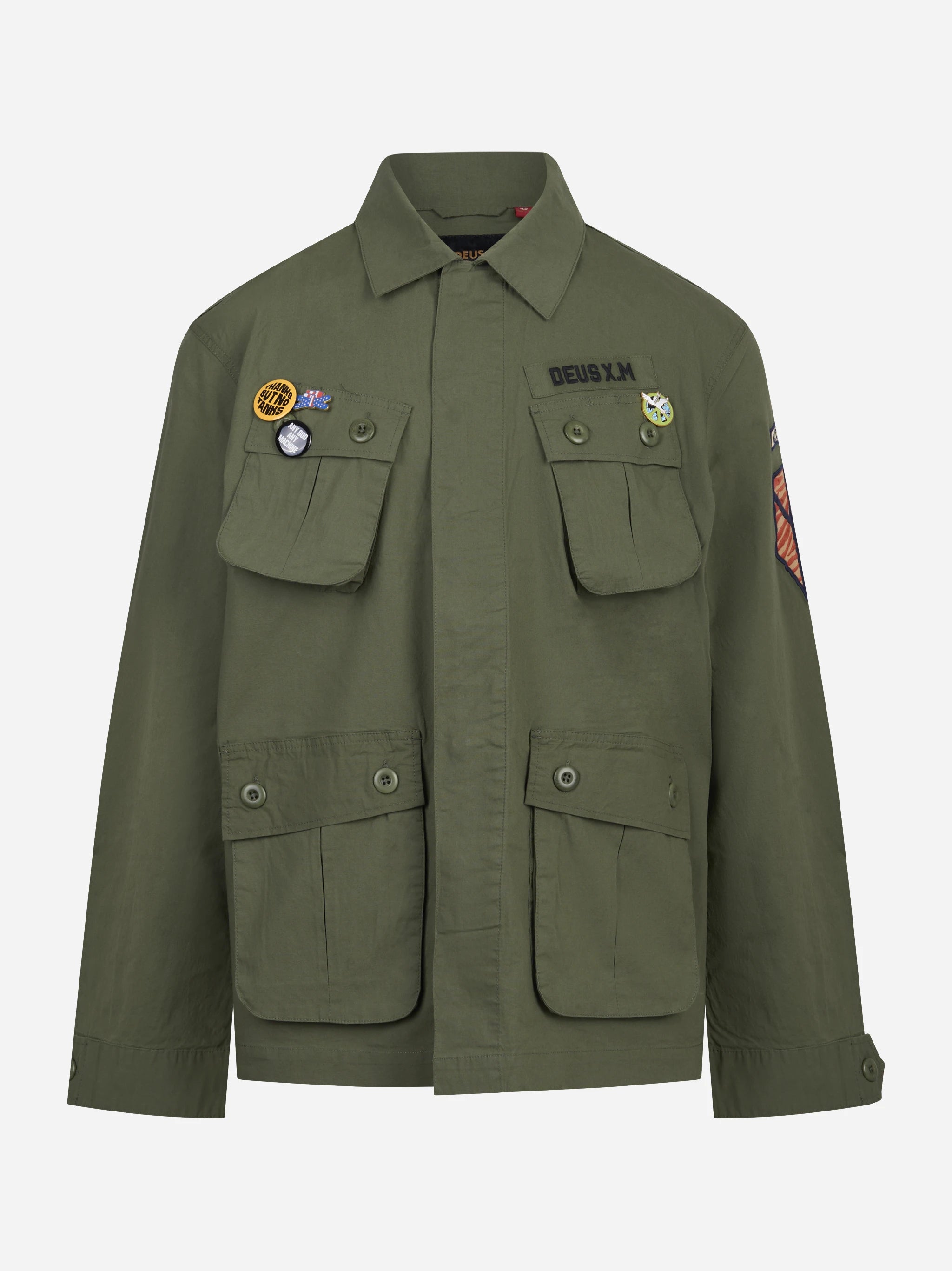 Giacca Overshirt Power con ricami verde