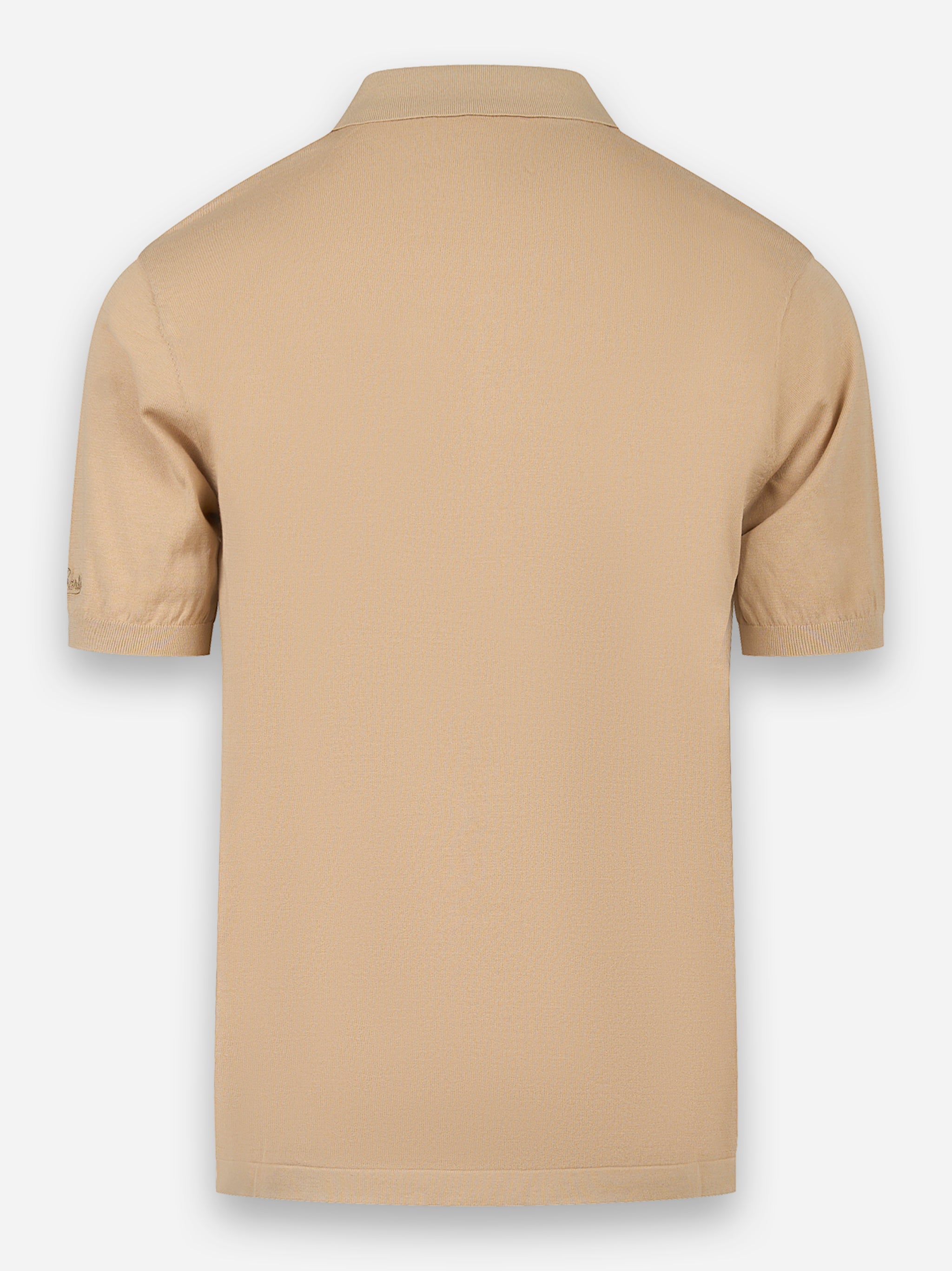 Polo Sloan con collo skipper in cotone Beige
