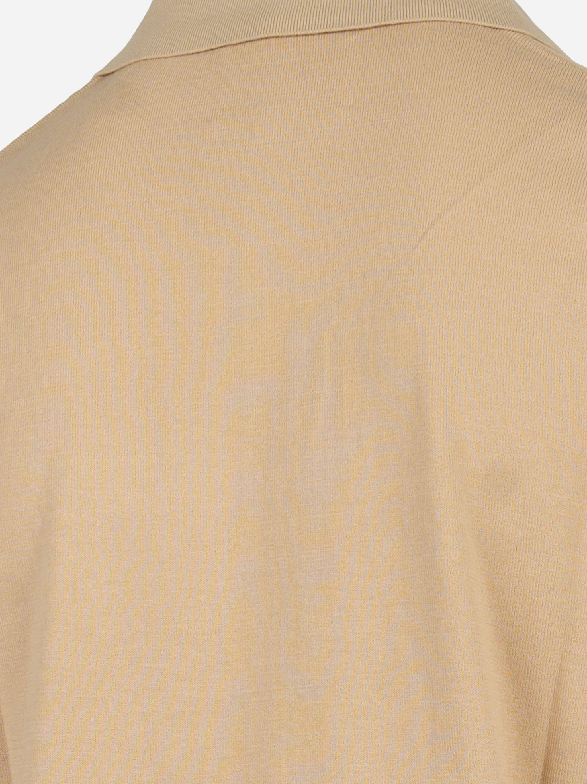 Polo Sloan con collo skipper in cotone Beige