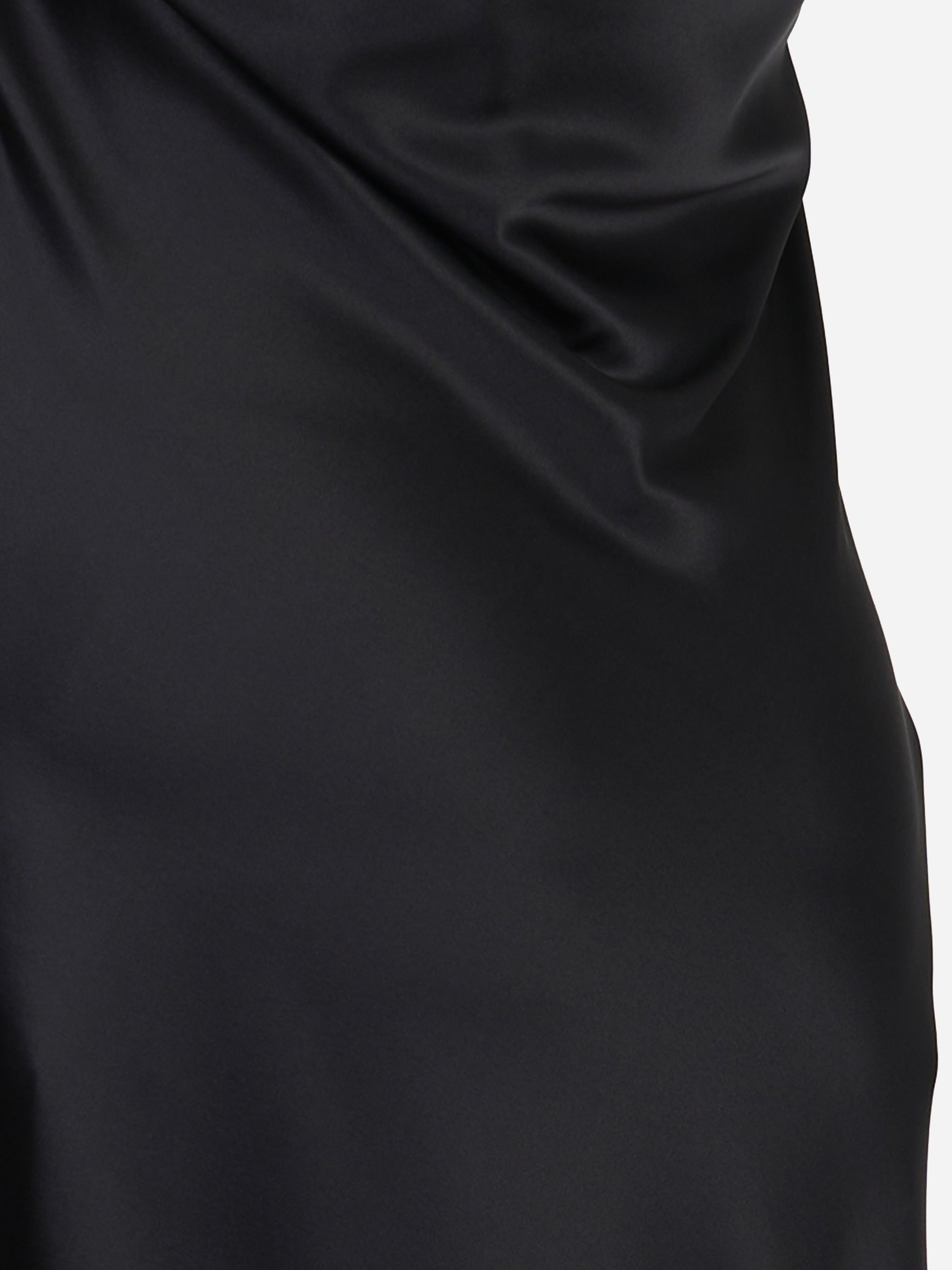 Abito lungo in seta stretch Nero