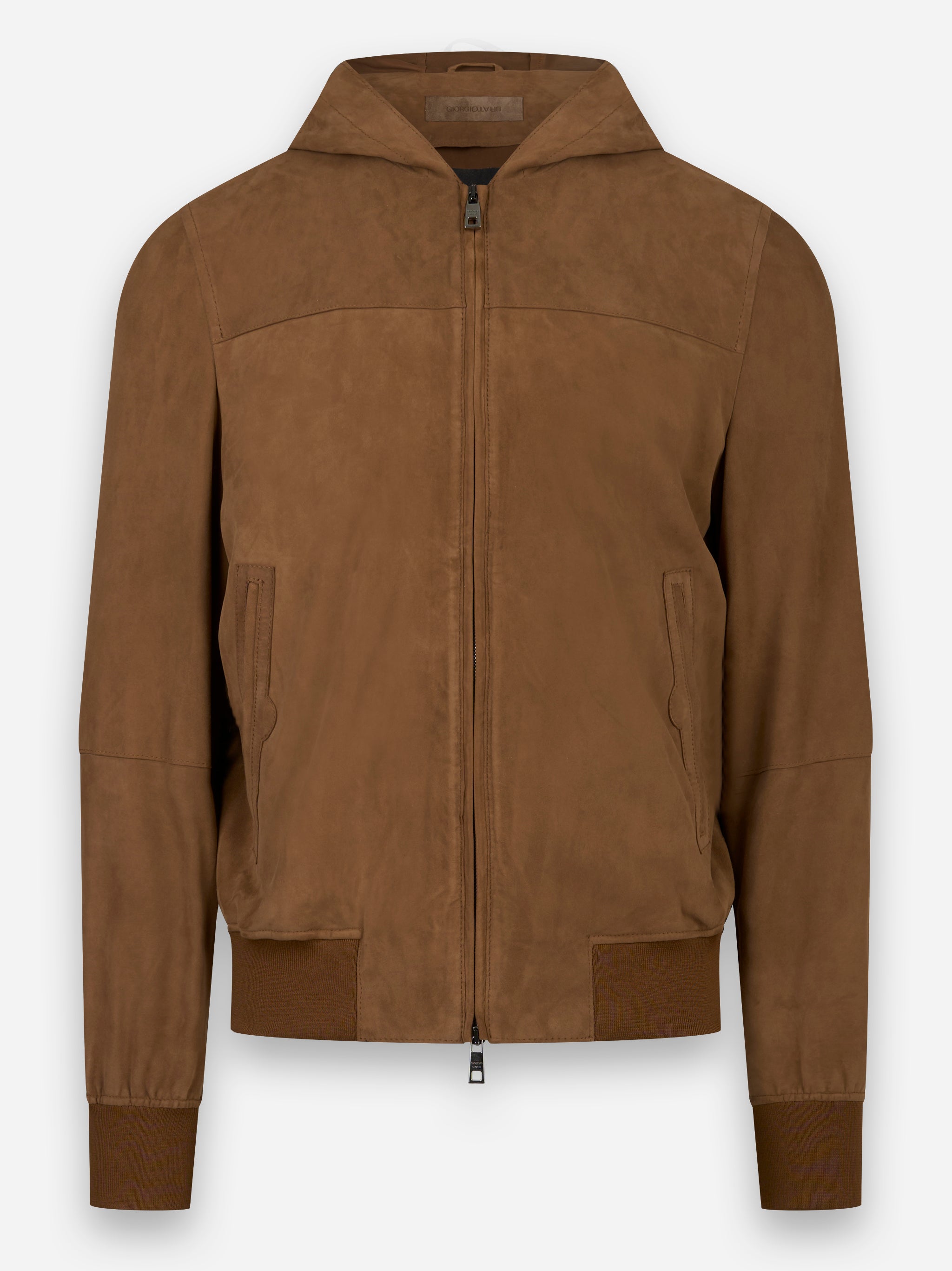 Giacca hoodie in pelle Beige
