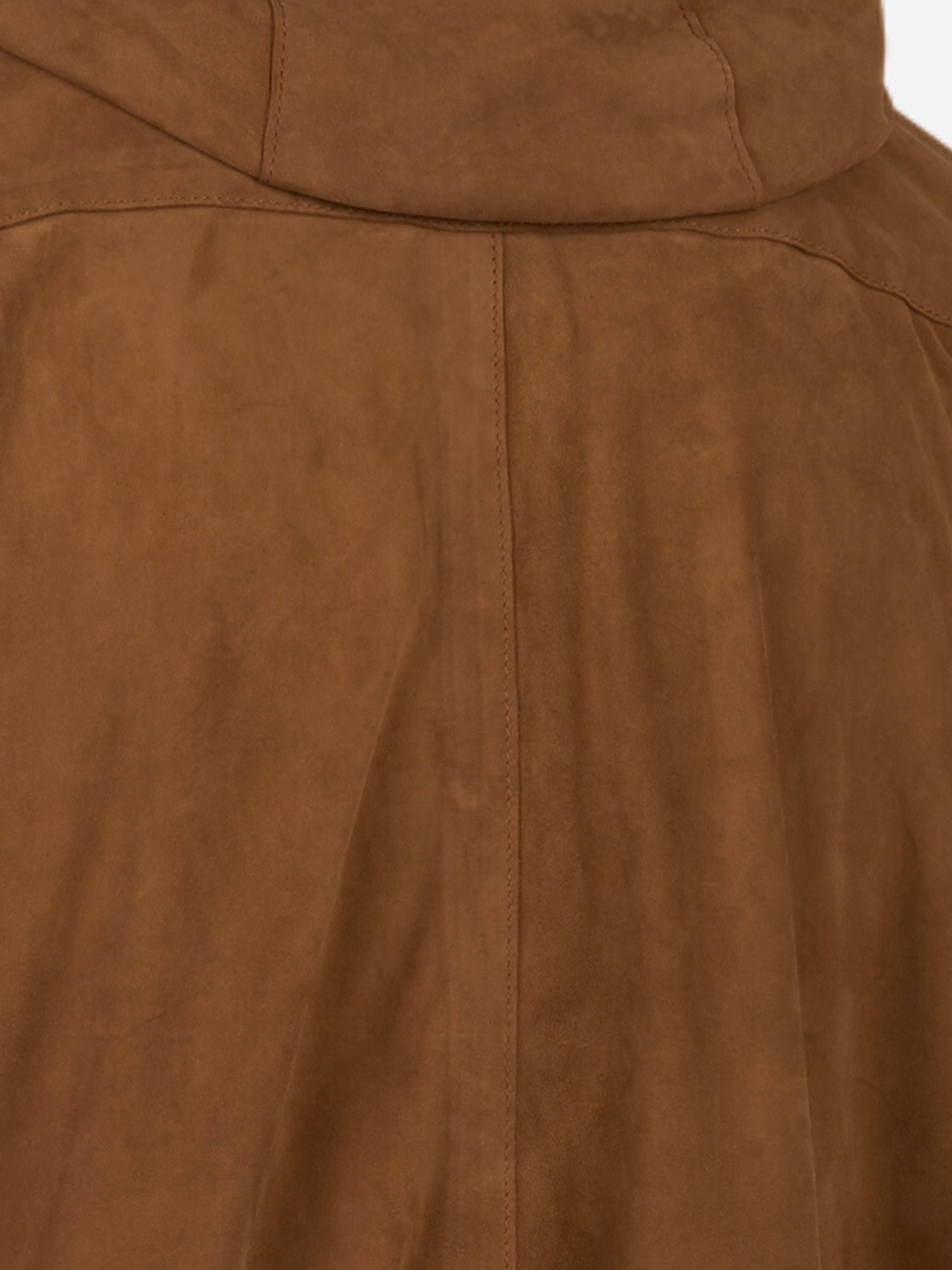 Giacca hoodie in pelle Beige
