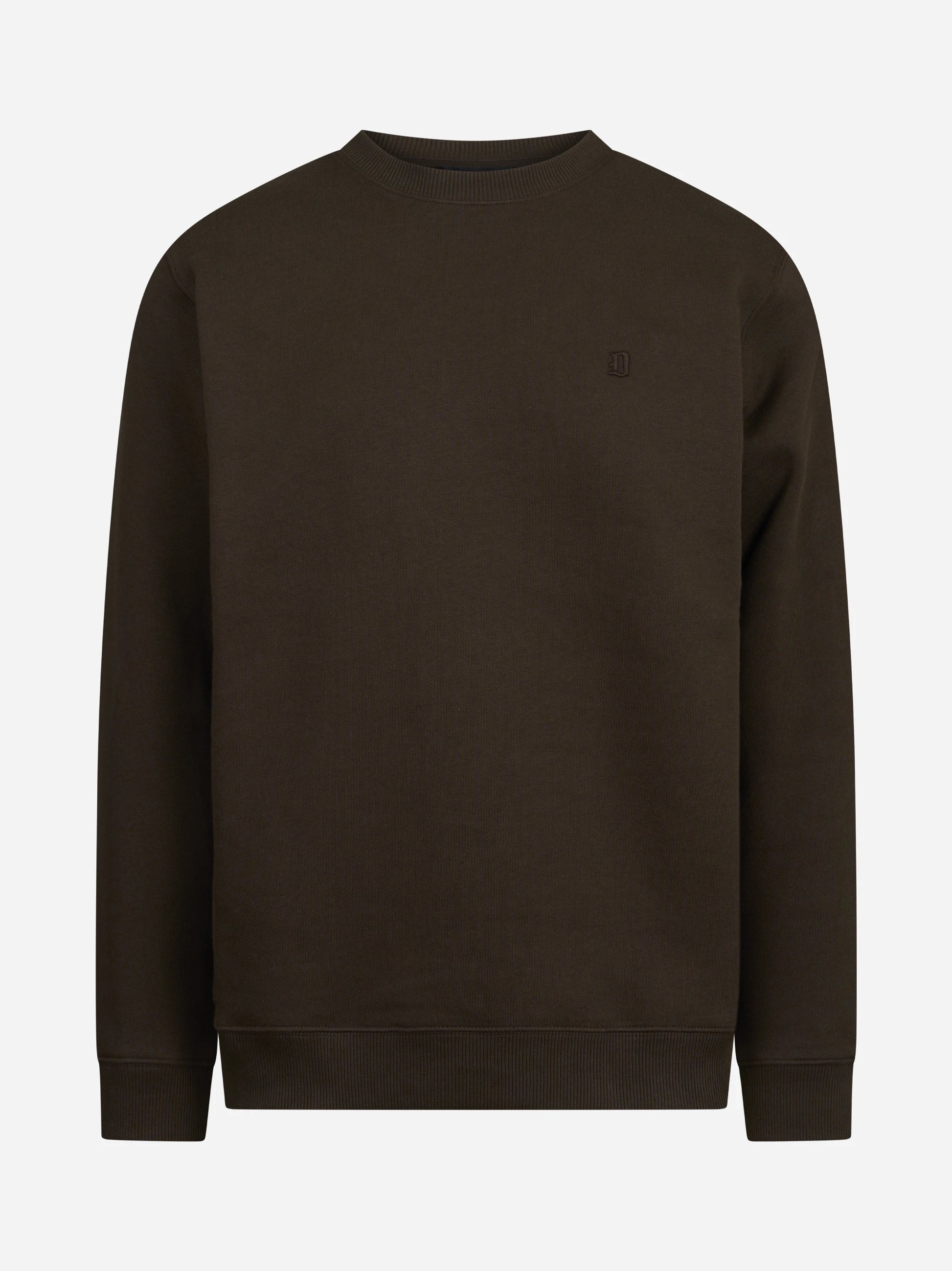 Felpa girocollo regular-fit marrone