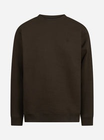 Felpa girocollo regular-fit marrone