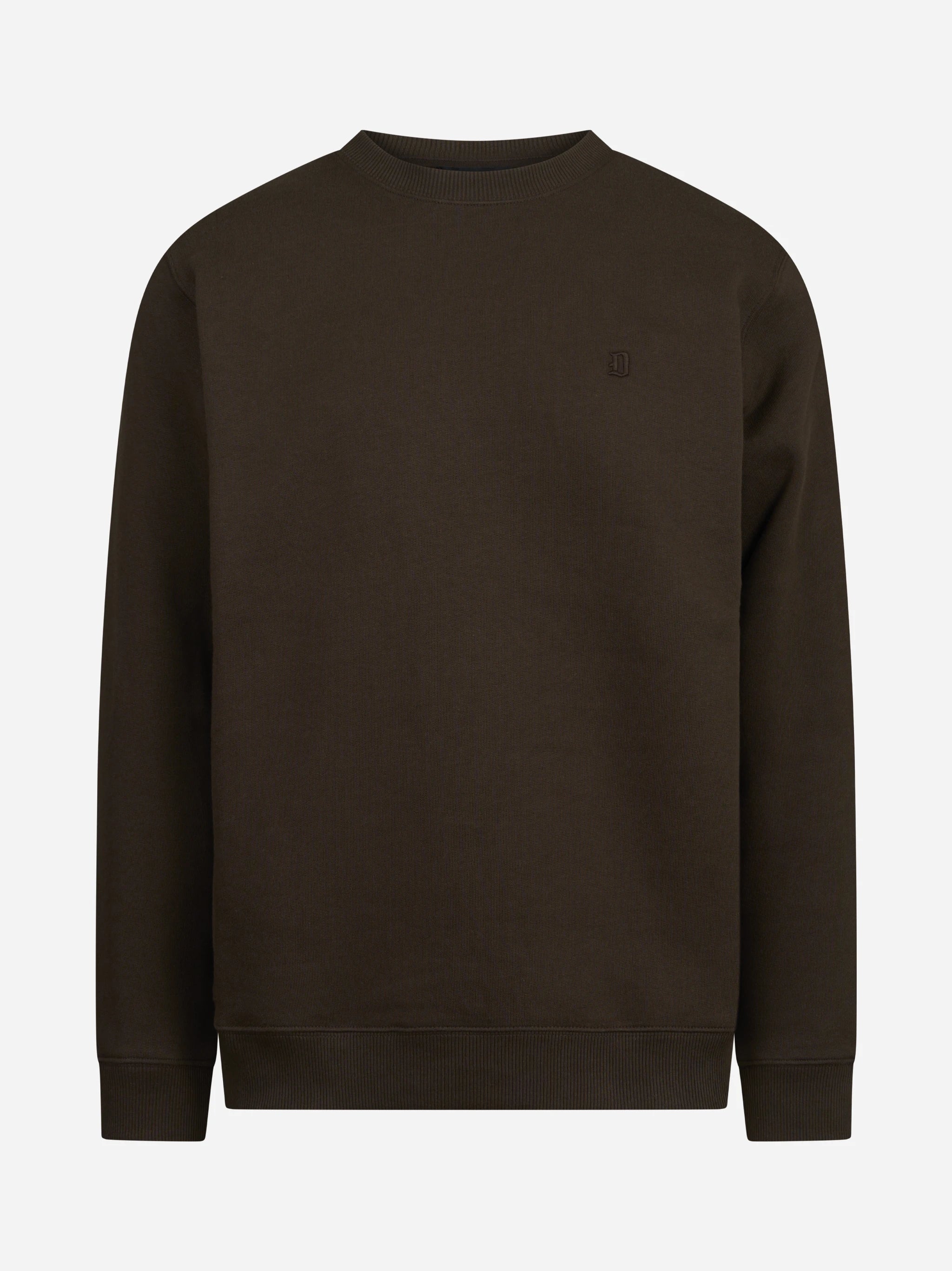 Felpa girocollo regular-fit marrone