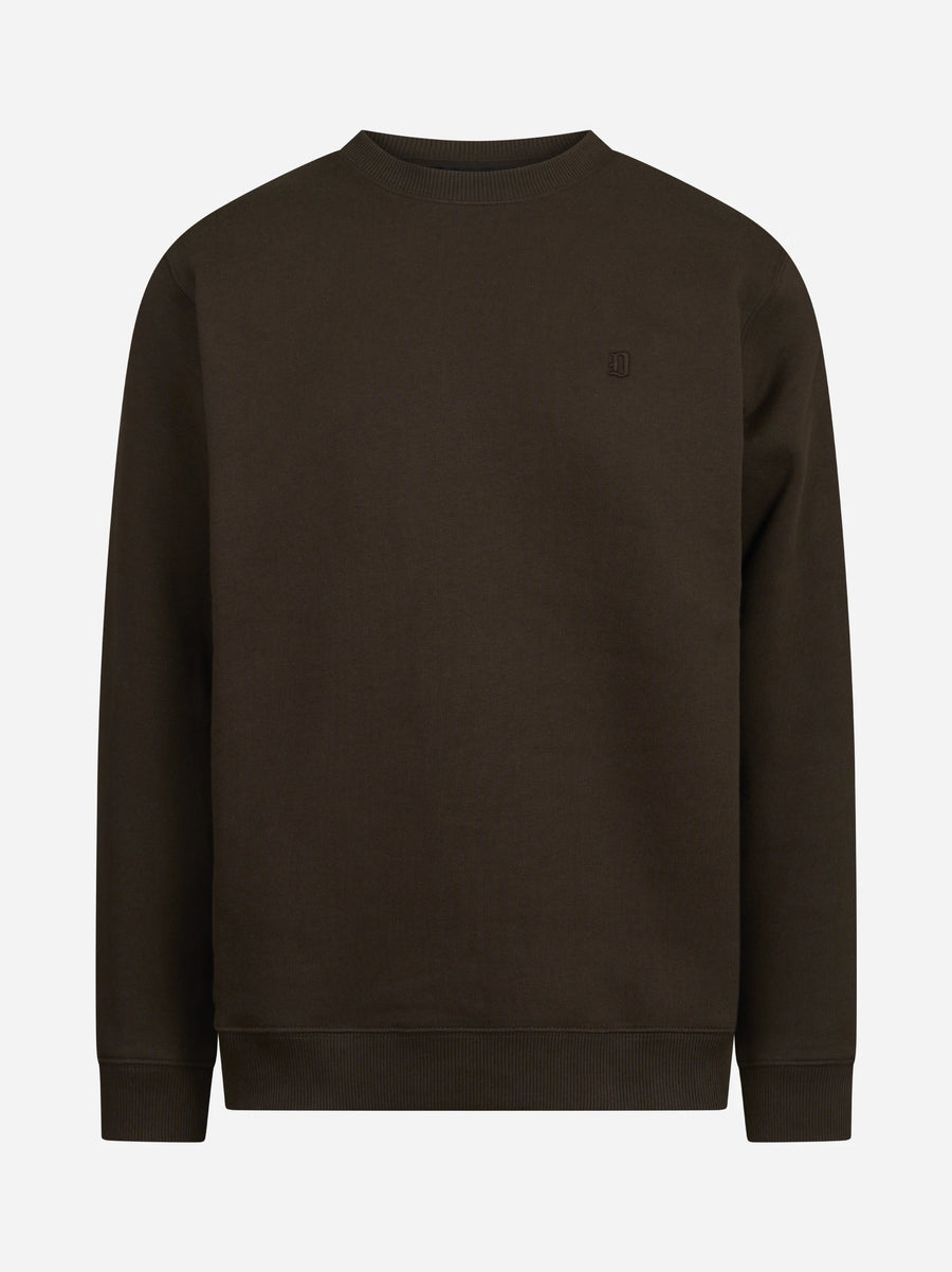 Felpa girocollo regular-fit marrone
