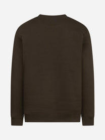 Felpa girocollo regular-fit marrone