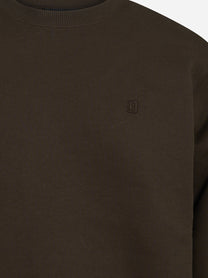 Felpa girocollo regular-fit marrone