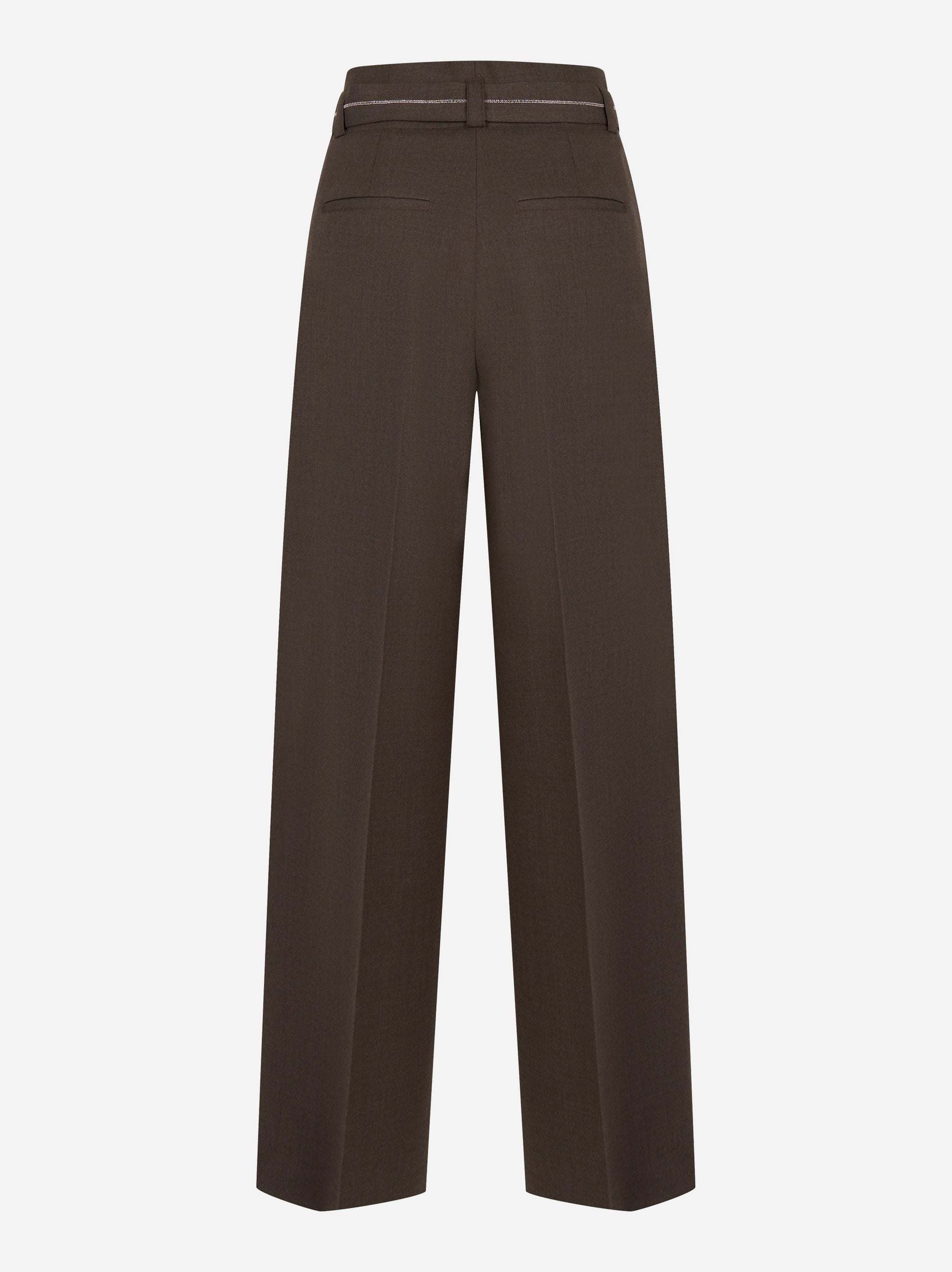 Pantalone flanella stretch di lana tecnica Marrone
