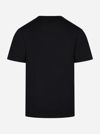 T-shirt nera in cotone con logo tono su tono Dondup vista posteriore