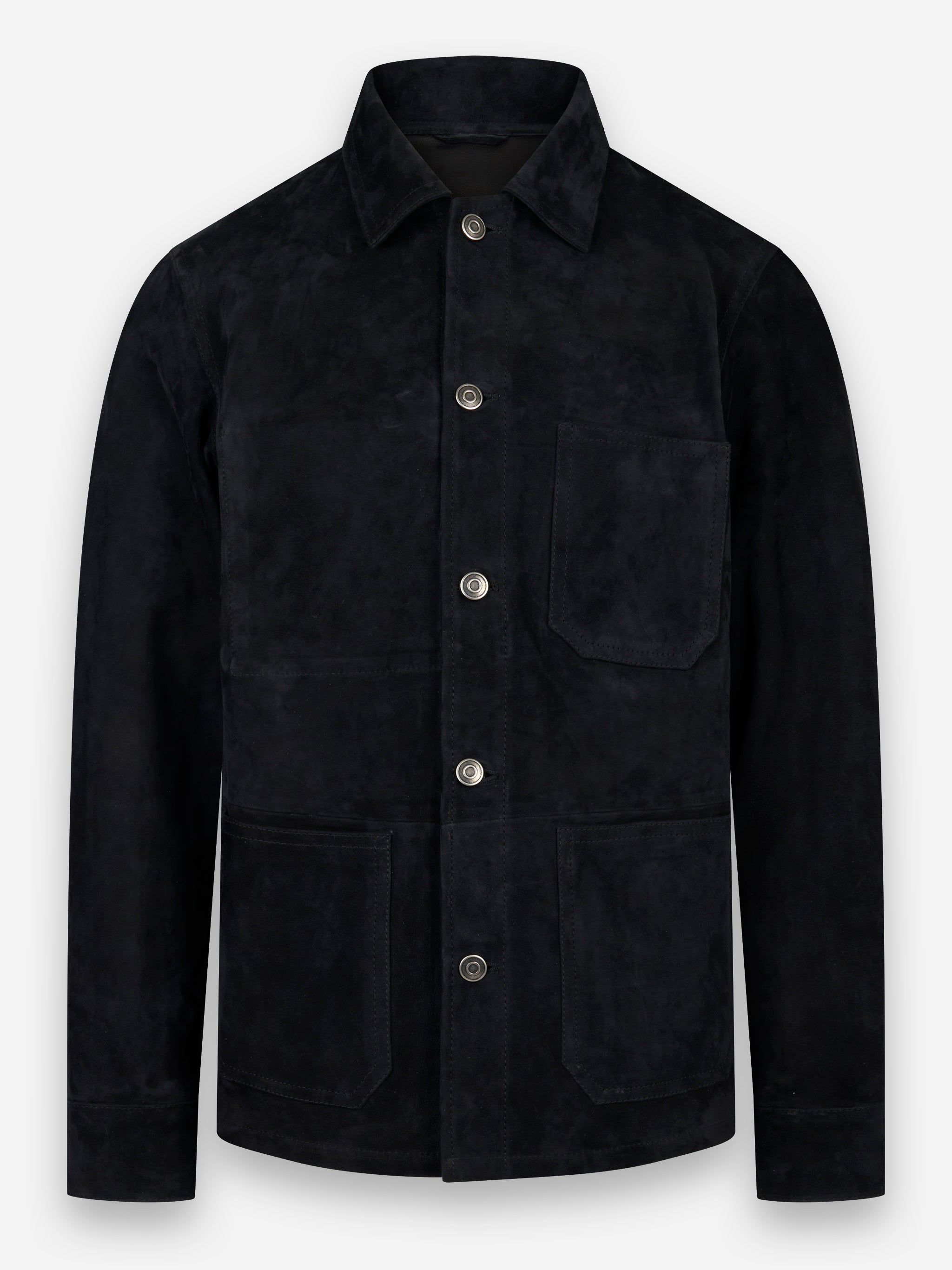 Work shirt in suede Nero
