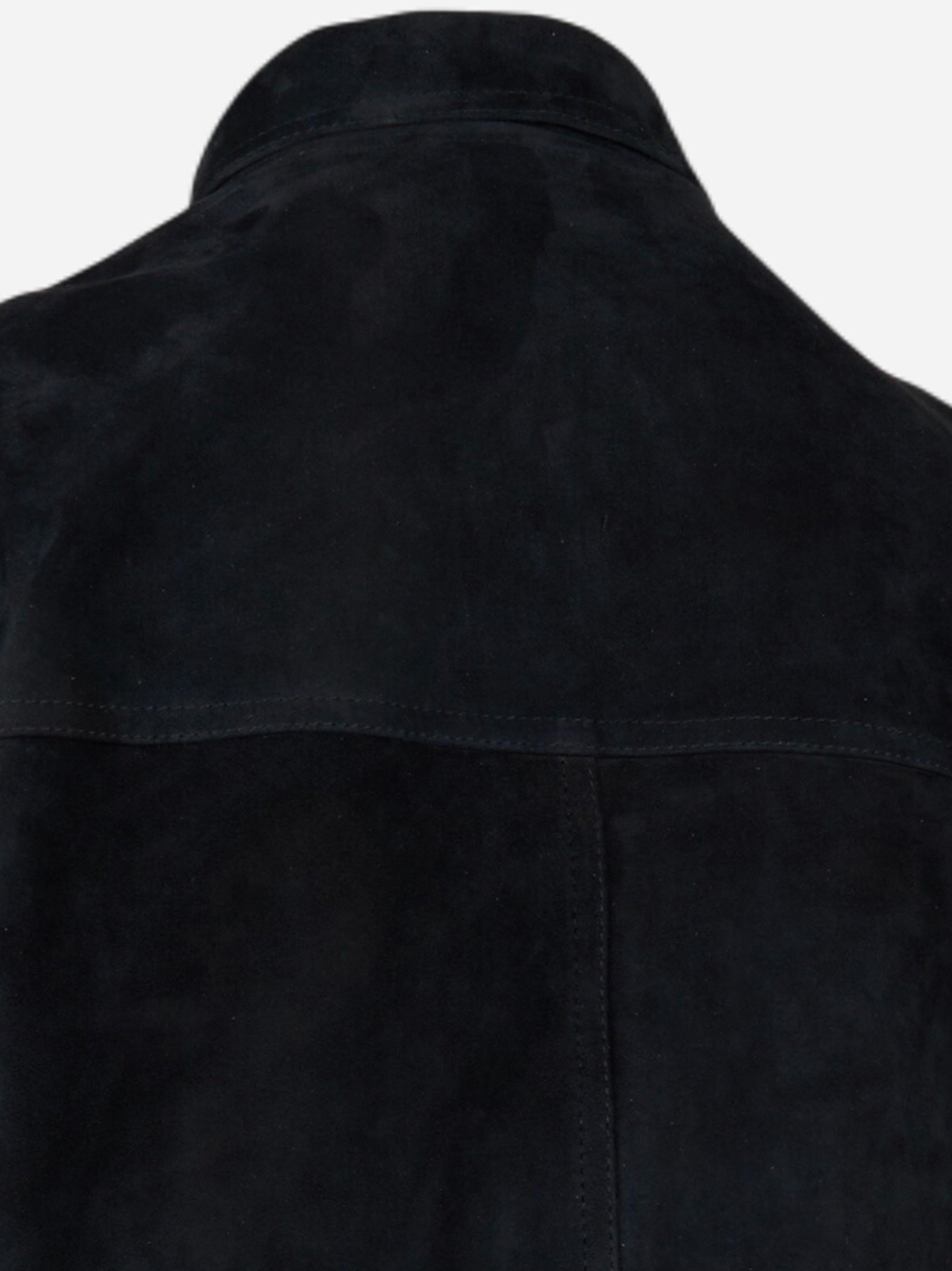 Work shirt in suede Nero