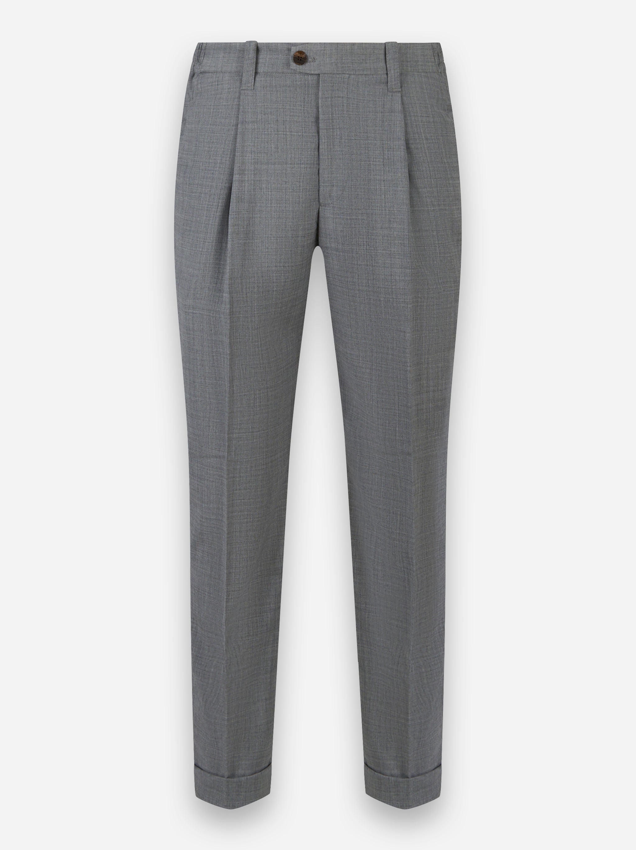 Pantalone con elastico in vita in fresco lana Grigio