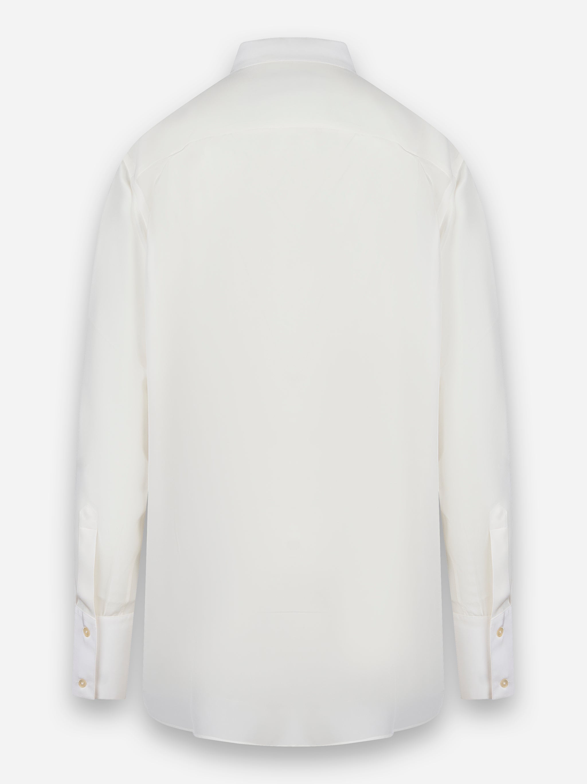 Camicia in crepe de chine con plastron Bianco