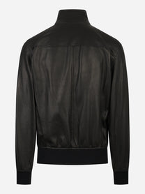 Bomber Jeff in pelle nero