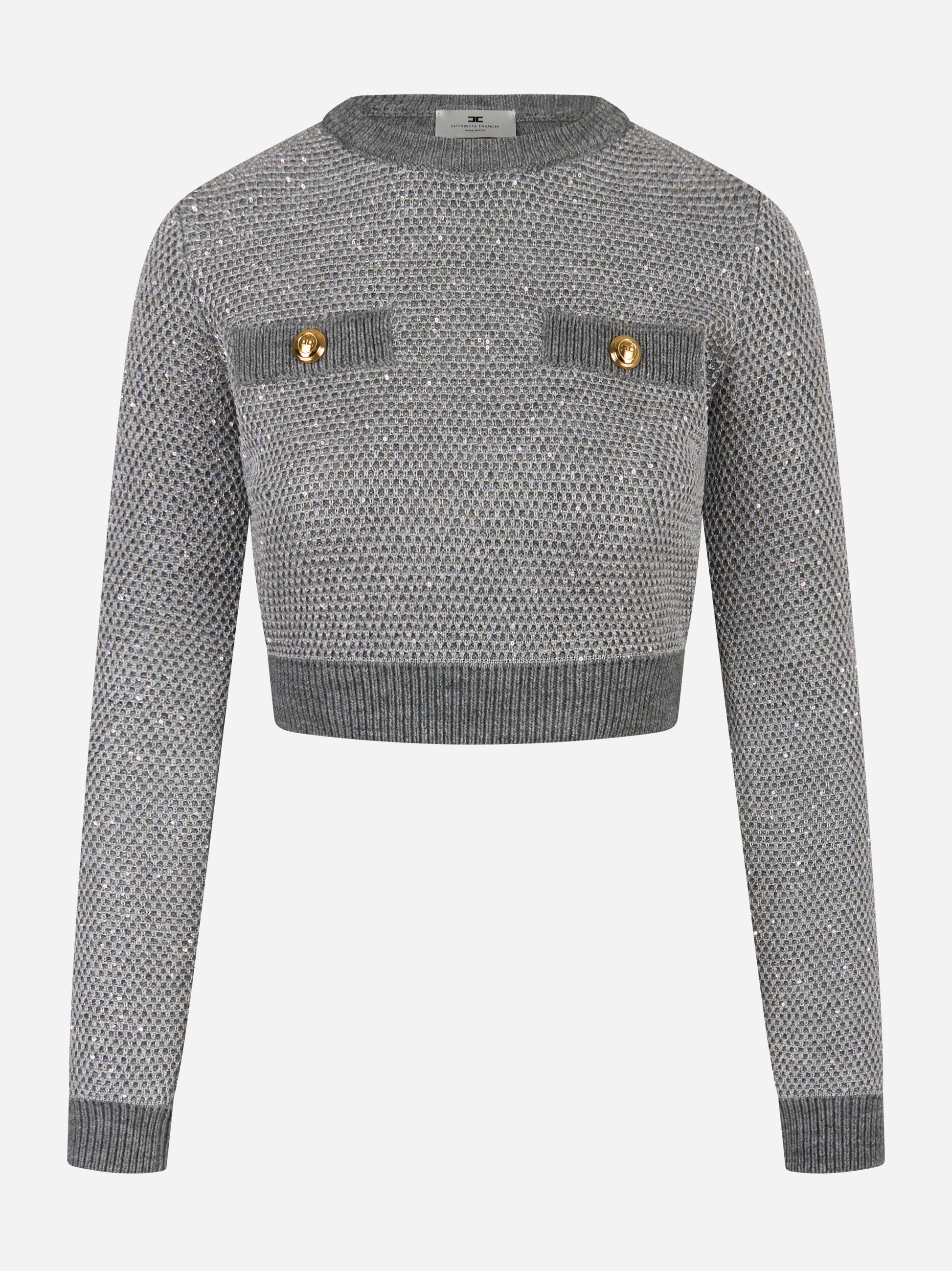 Maglia tricot girocollo Grigio