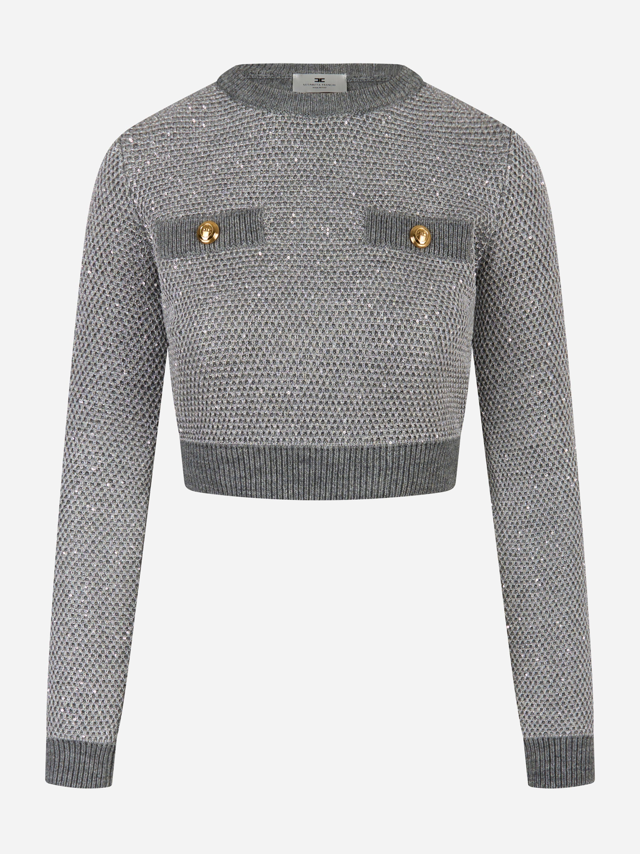 Maglia tricot girocollo Grigio