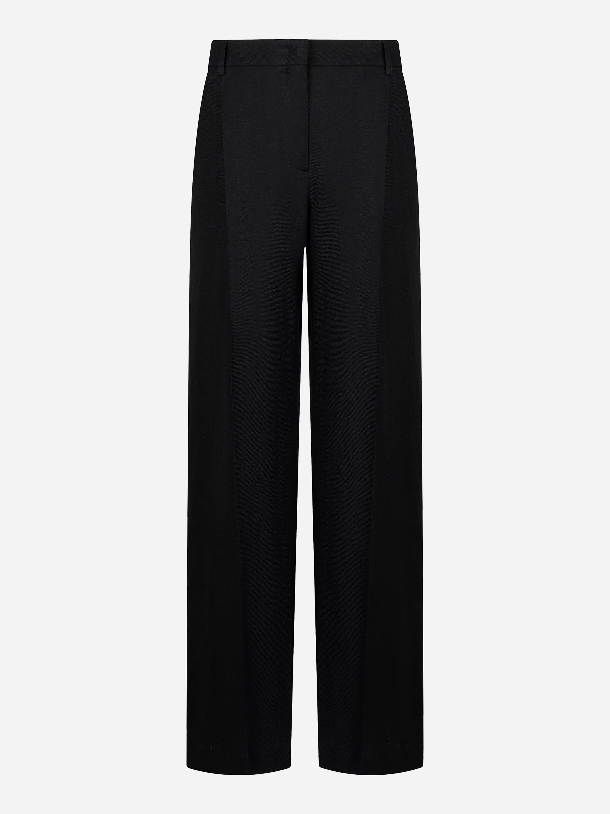 Pantalone con una pince in puro lino Nero