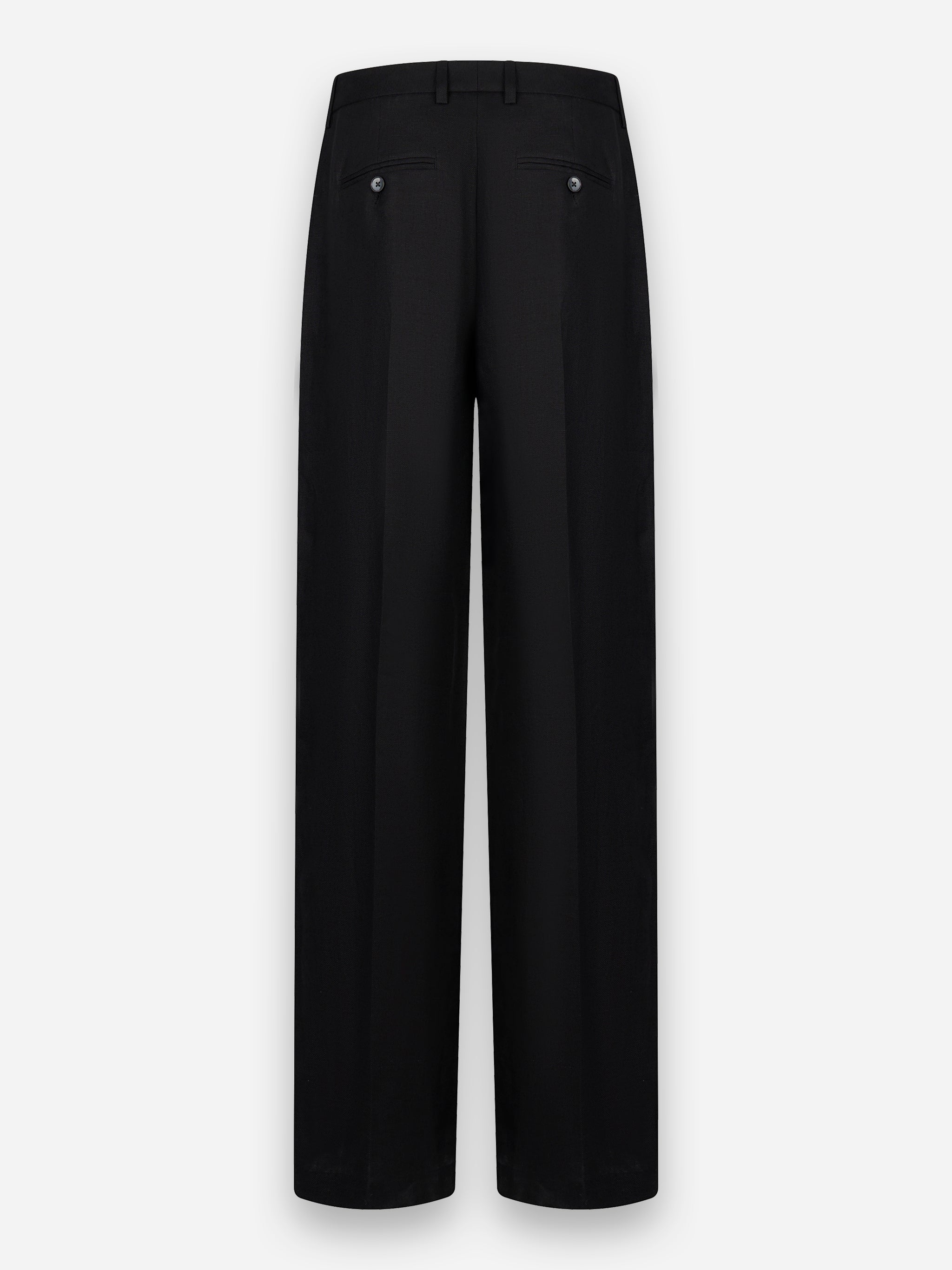 Pantalone con una pince in puro lino Nero