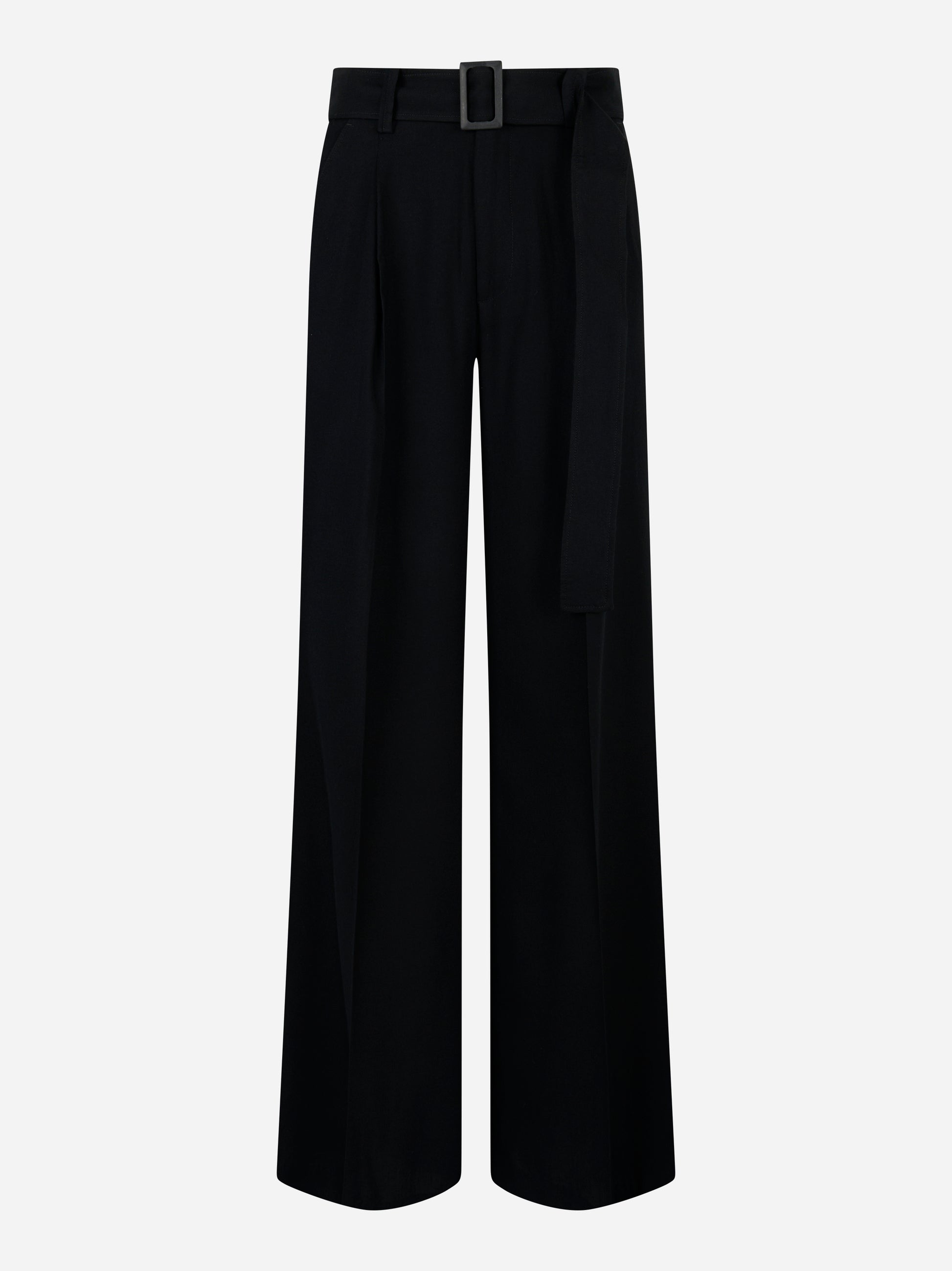 Pantalone Kim loose in levantina di viscosa Nero